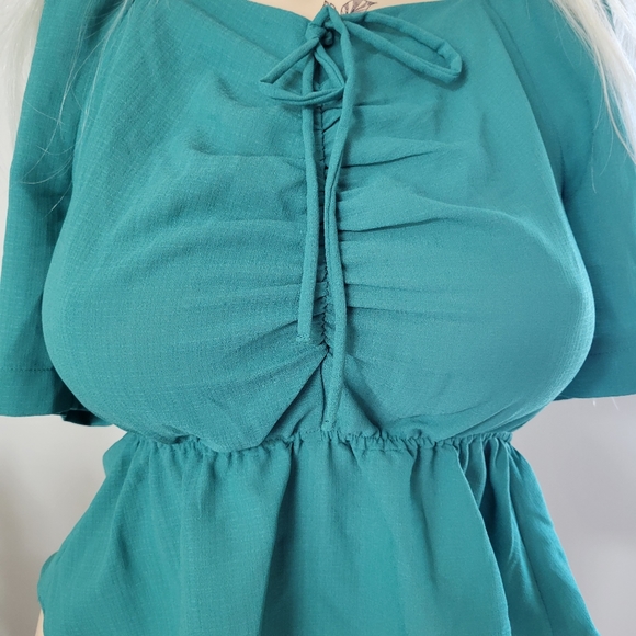 Green blouse feminine maison de roem blouse - Picture 3 of 7